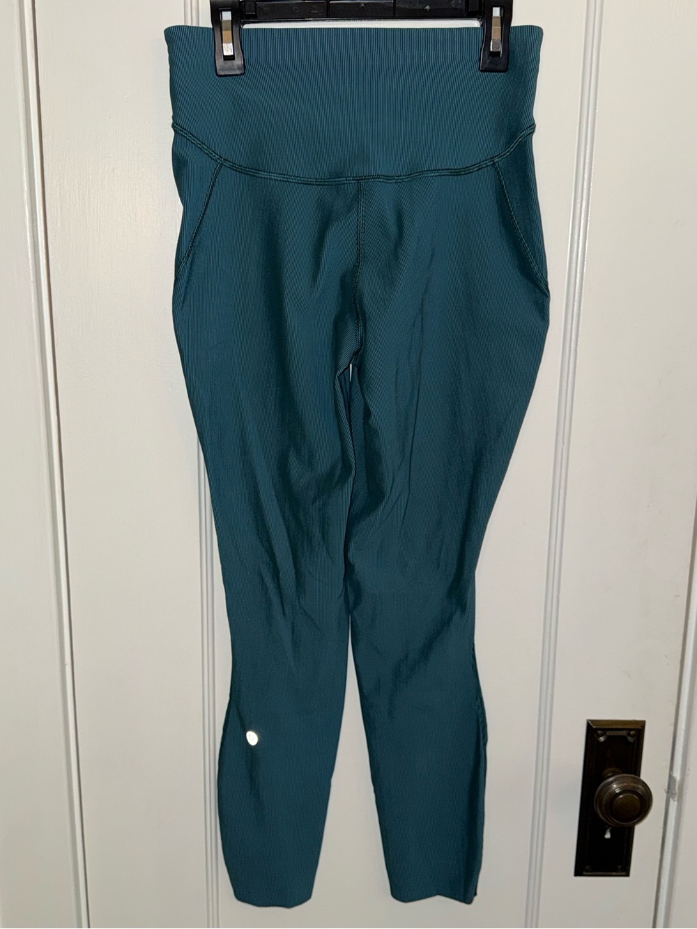 Lululemon Base Pace High-Rise 25" Two Tone Ribbed - Jasper / Blue Chill - size 6